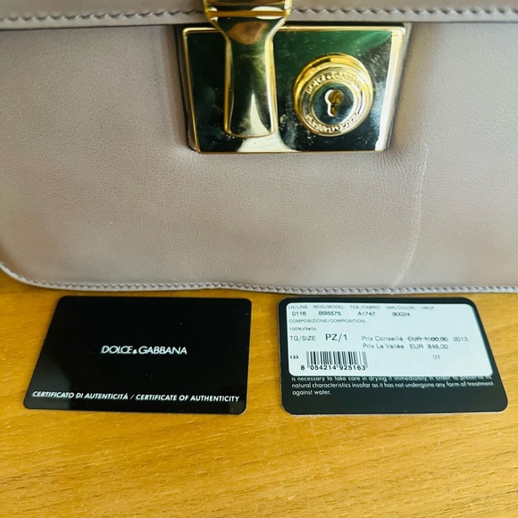Dolce & Gabbana Clean Taupe Vitello Calf Leather Top Handle Crossbody BB5575 - Picture 5 of 17